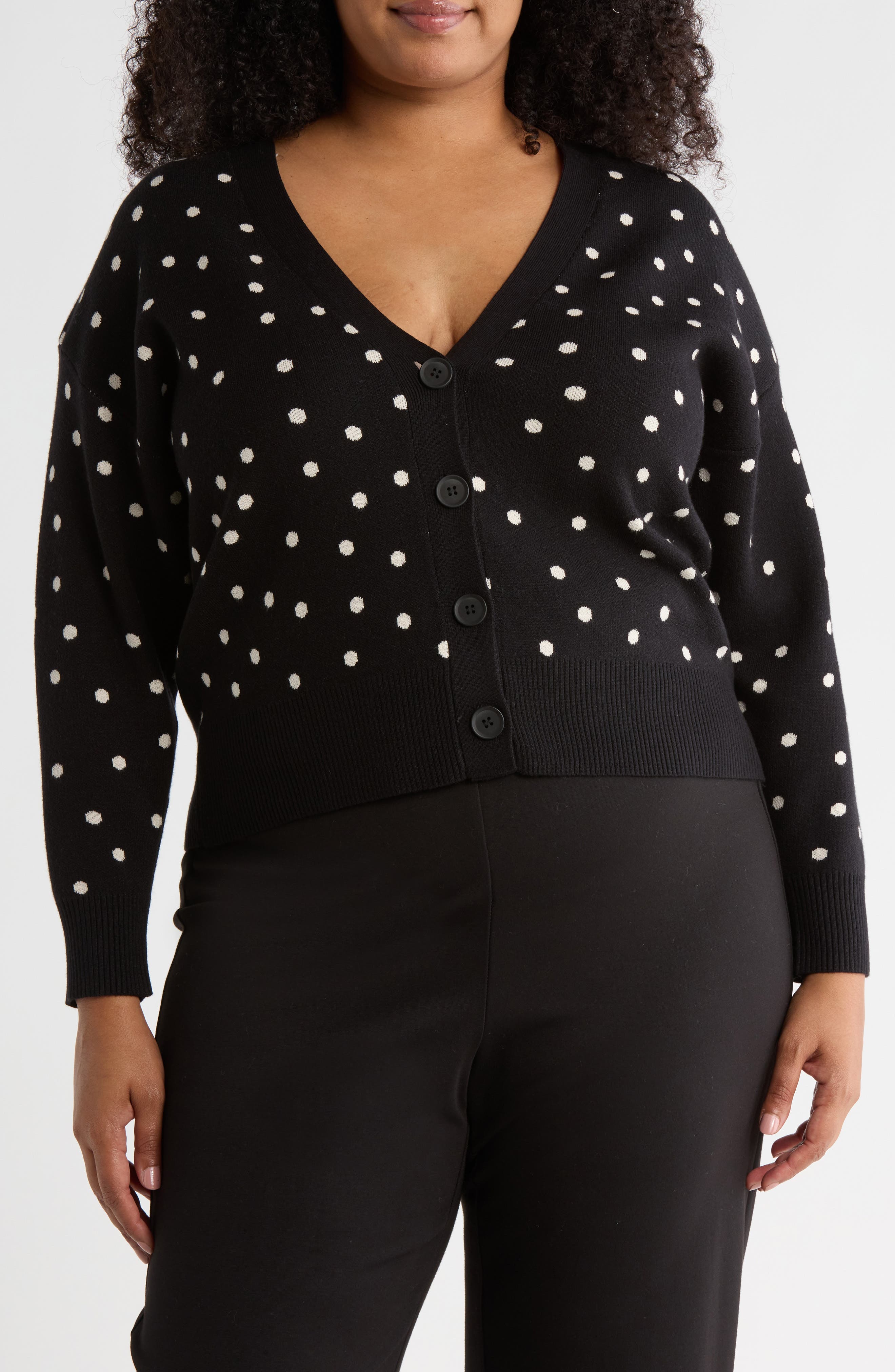 T Tahari V-Neck Double Knit Cardigan