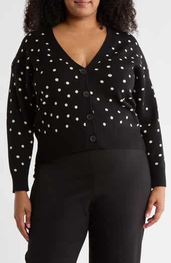 T Tahari V-Neck Double Knit Cardigan