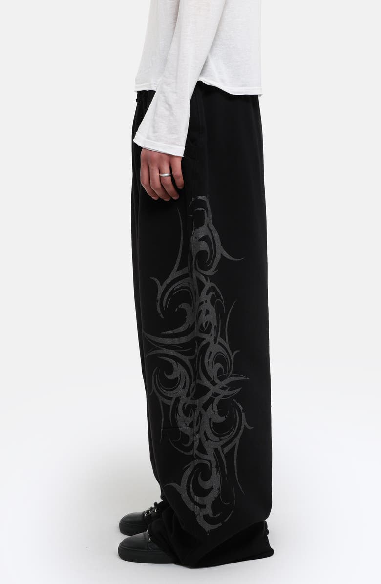 JADED LONDON Glitter Tattoo Monster Sweatpants, Alternate, color, Black