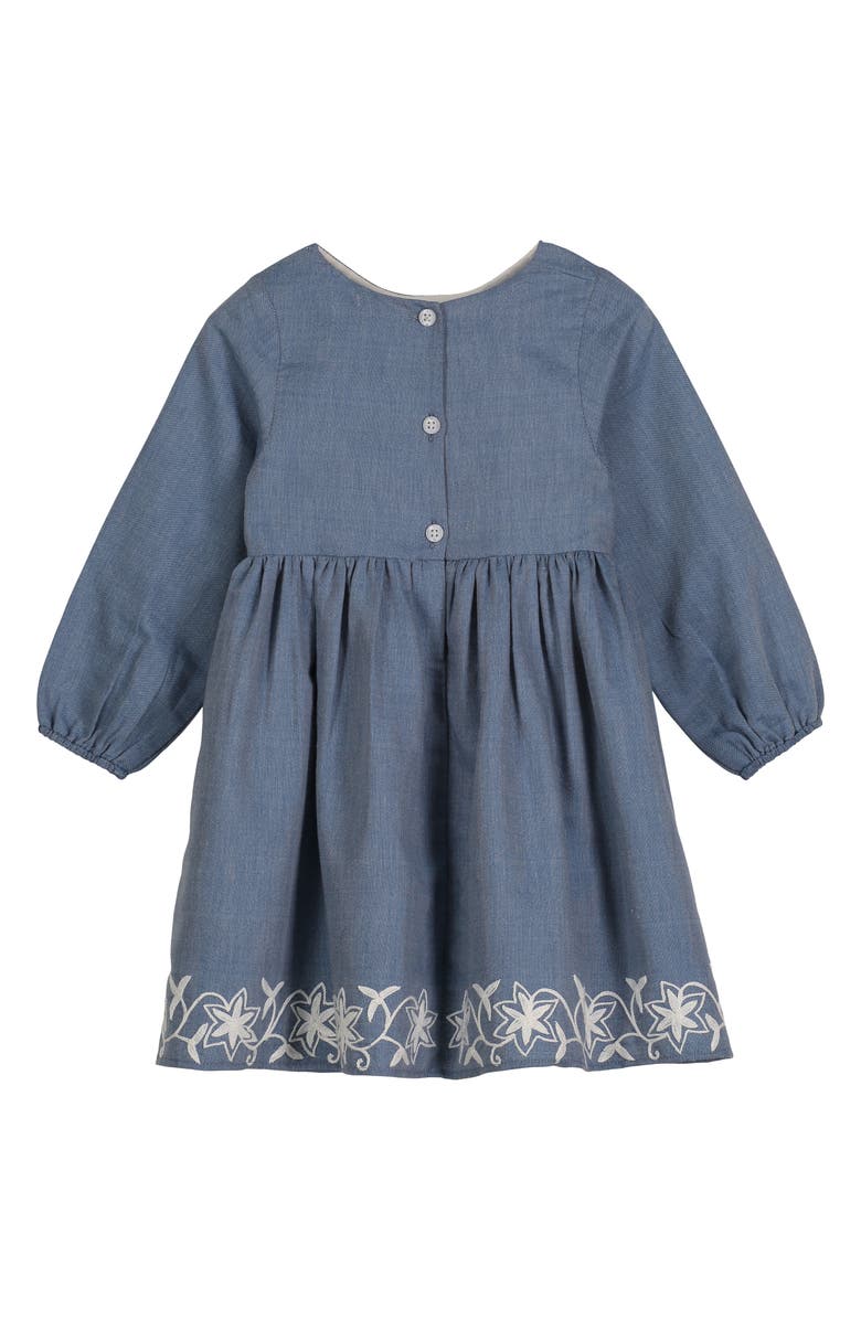 Pippa & Julie Kids' Embroidered Long Sleeve Chambray Cotton Dress, Alternate, color,
