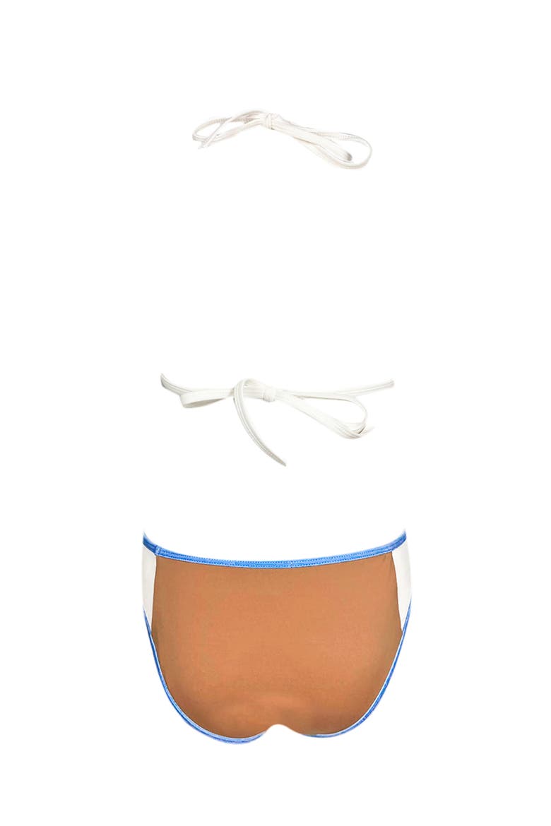 Kids' Double Tone Triangle Two Piece Bikini, Big Kid, Alternate, color, Blue-Brown