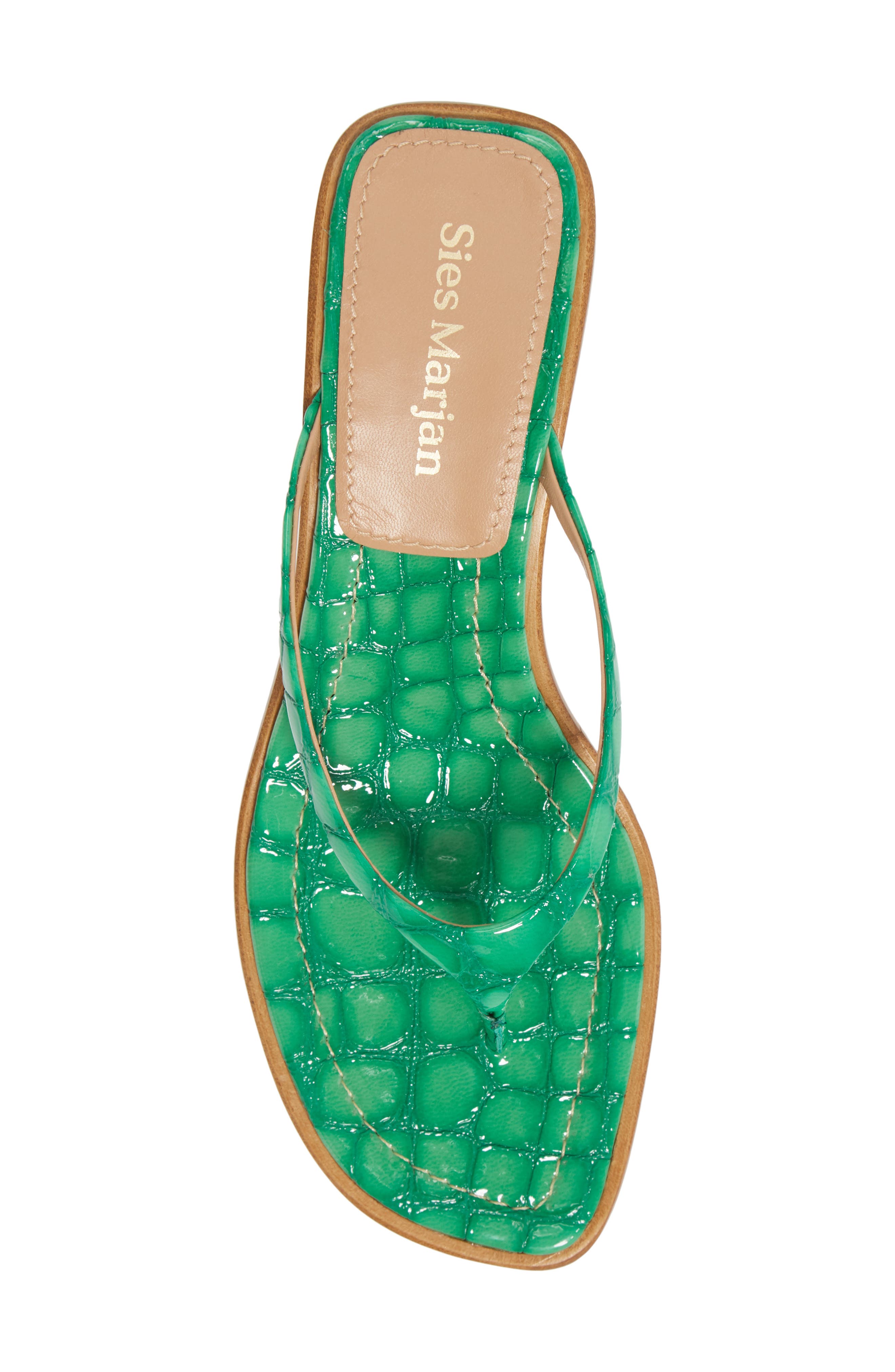 Sies Marjan Alix Crocodile Embossed Sandal, Alternate, color, 