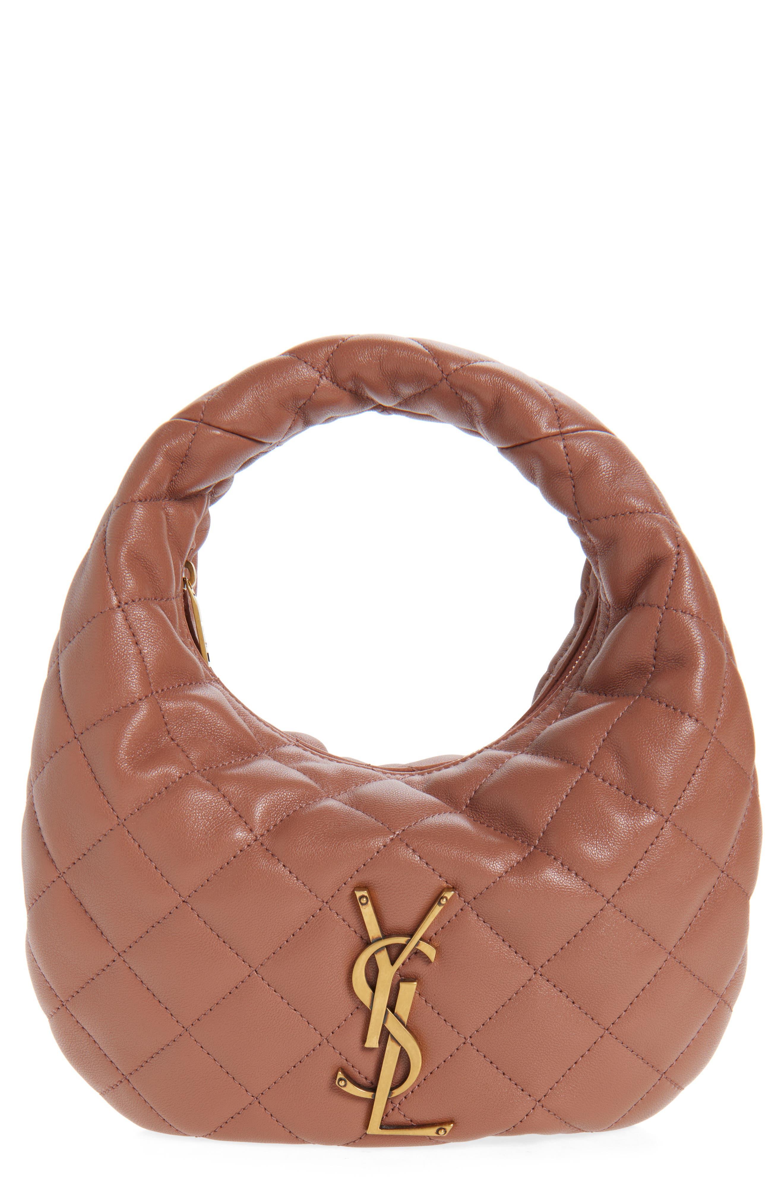 Saint Laurent Baby Icare Quilted Leather Hobo Bag, Main, color, Hortensia