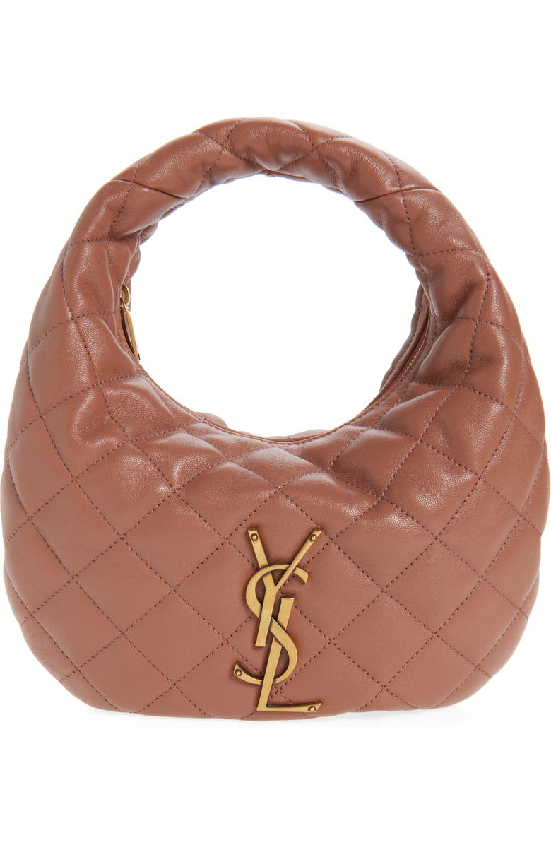 Saint Laurent Baby Icare Quilted Leather Hobo Bag, Main, color, Hortensia