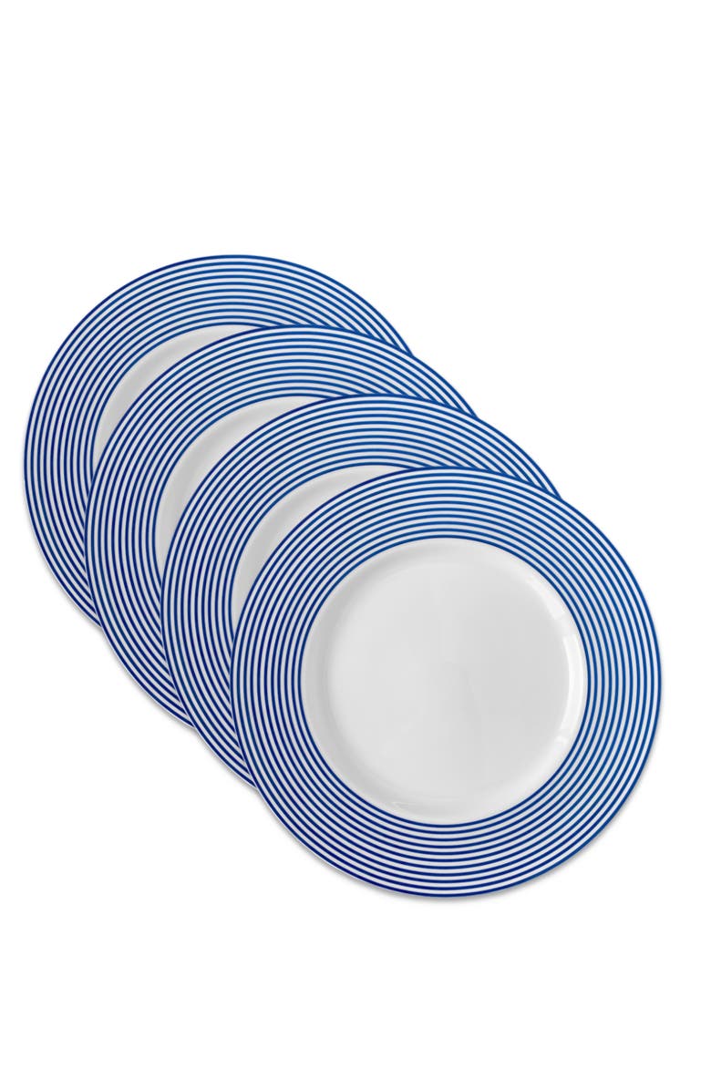 Caskata Newport Stripe Rimmed Salad Plate - Porcelain - Set 4, Alternate, color, Blue
