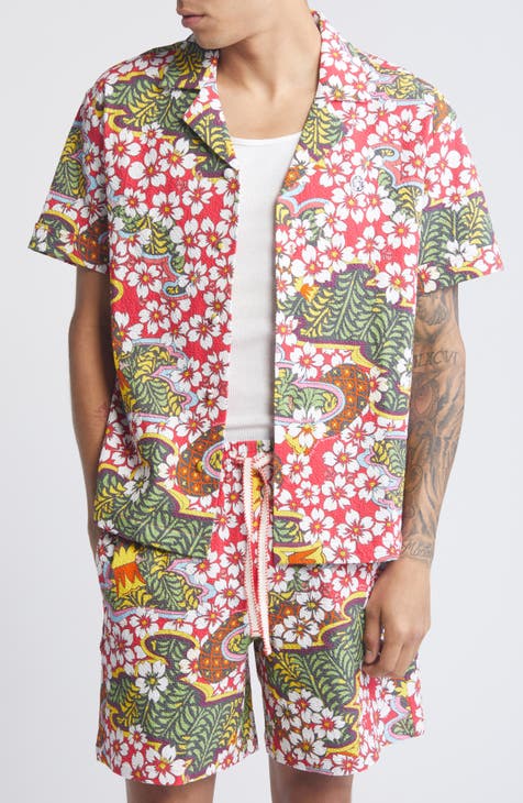 Mainland Floral Organic Cotton Seersucker Camp Shirt