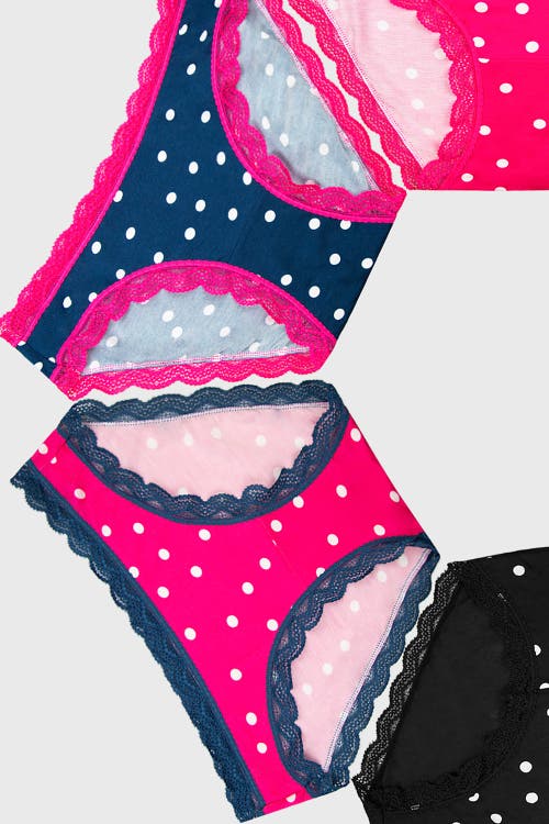 Stripe & Stare Original Knicker Four Pack In Vintage Spot