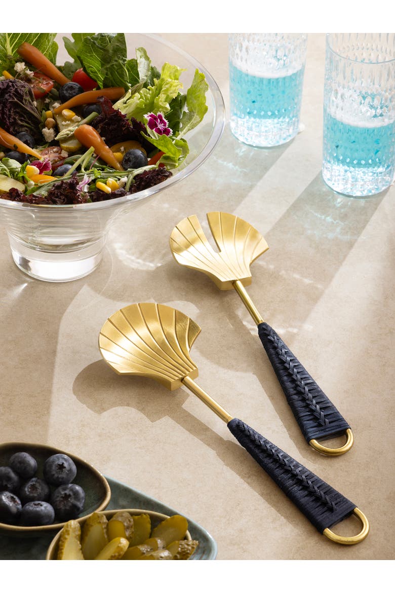 Vitali Salad Servers, Set of 2, Alternate, color, Gold