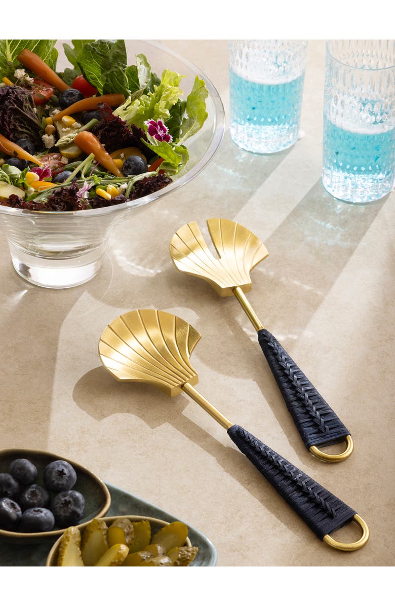 GAURI KOHLI Vitali Salad Servers, Set of 2, Alternate, color, Gold