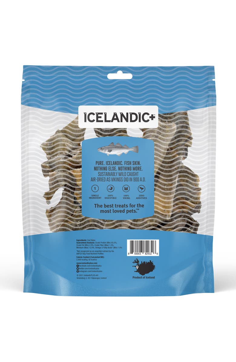 ICELANDIC+ Cod Skin Mixed Pieces Dog Treat 8Oz Bag, Alternate, color, 