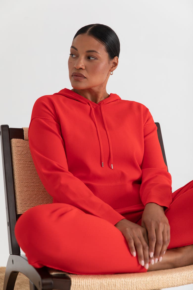 The Sweater Hoodie, Alternate, color, CHERRY