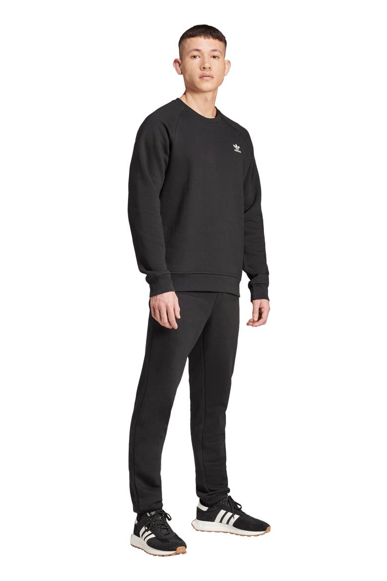 Trefoil Essentials Slim Fit Sweatpants, Alternate, color, BLACK
