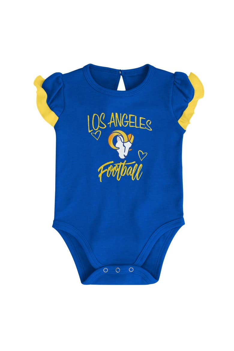 Newborn & Infant Royal/Gold Los Angeles Rams Too Much Love Two-Piece Bodysuit Set, Alternate, color, Royal