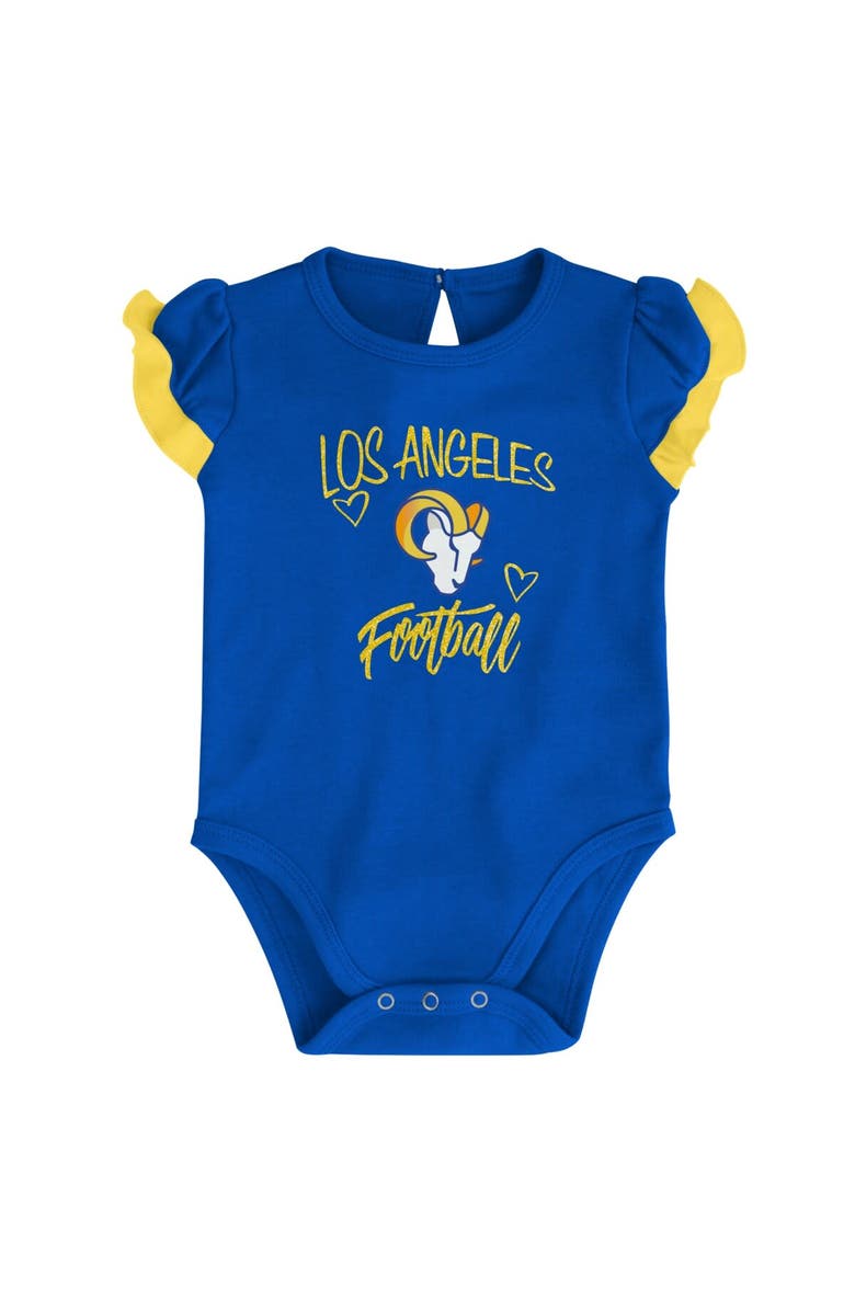 Outerstuff Newborn & Infant Royal/Gold Los Angeles Rams Too Much Love Two-Piece Bodysuit Set, Alternate, color, Royal