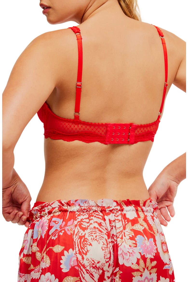 Mid Week Dotted Mesh Underwire Bra, Alternate, color, FIERY RED