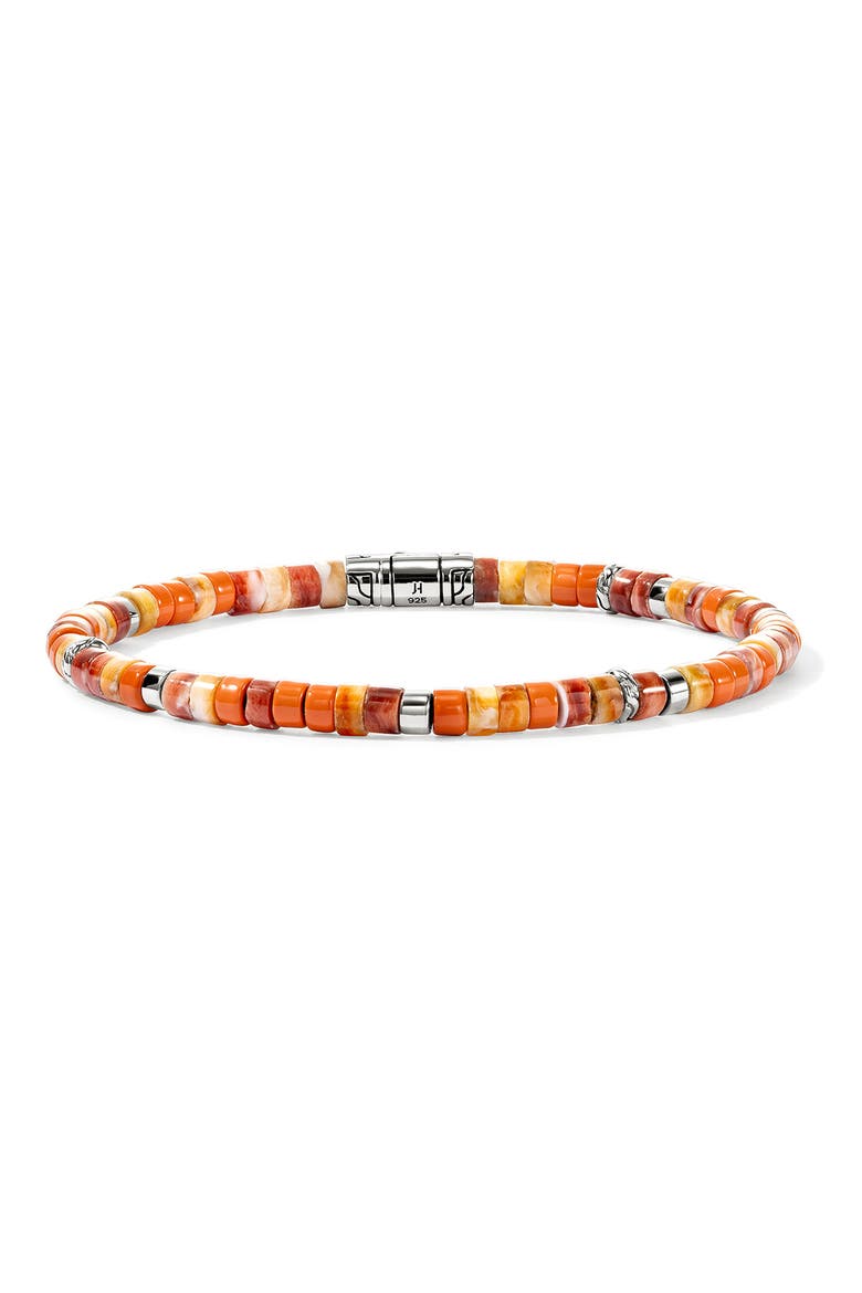 Heishi Bead Bracelet, Main, color, ORANGE