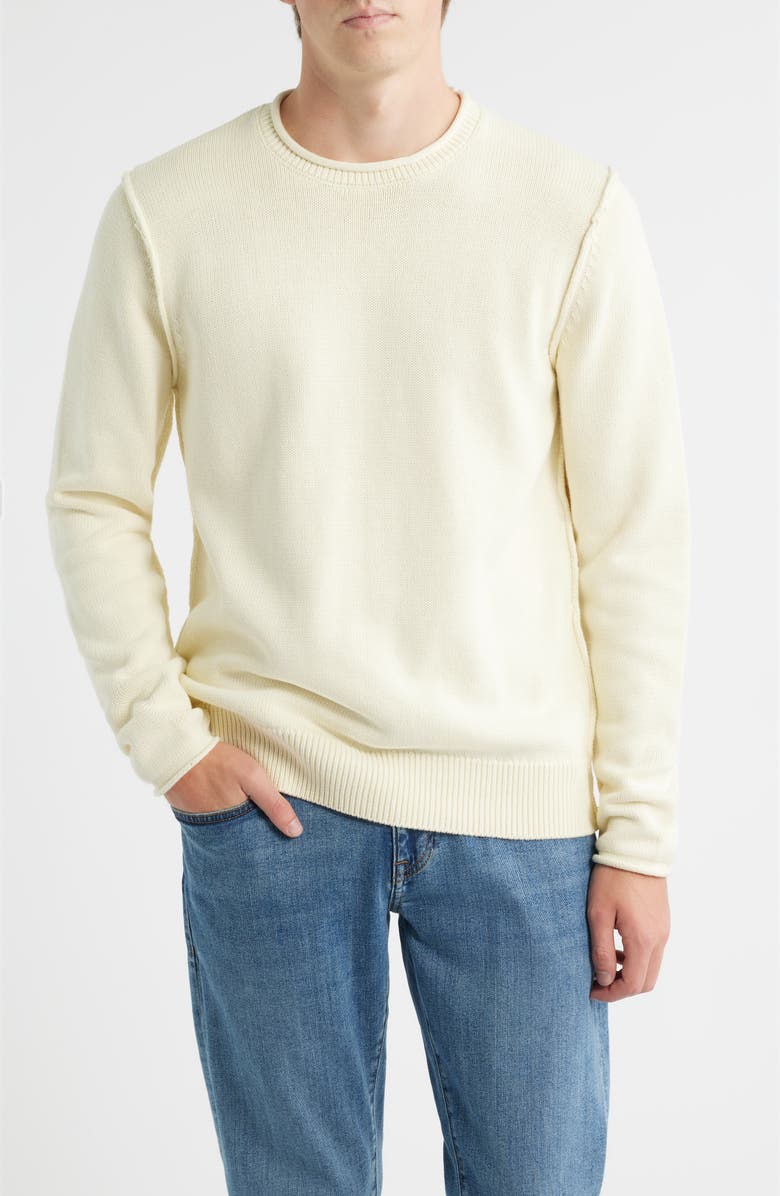 Schott NYC Lightweight Cotton Sweater, Main, color, Off White