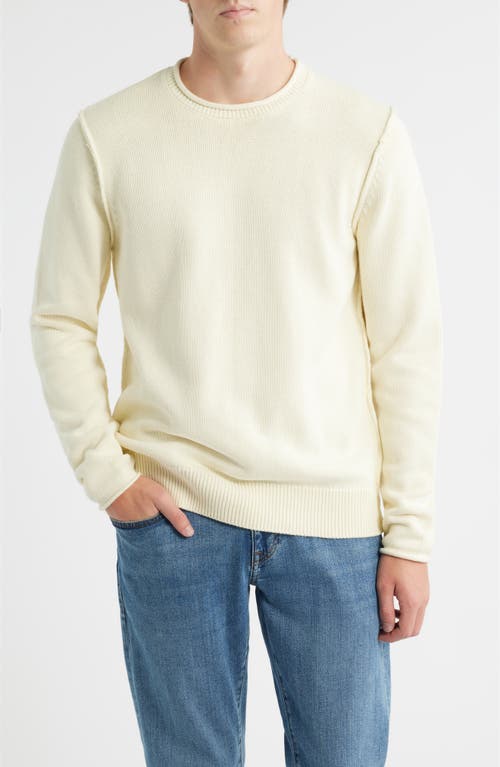 Schott NYC Lightweight Cotton Sweater in Off White 
