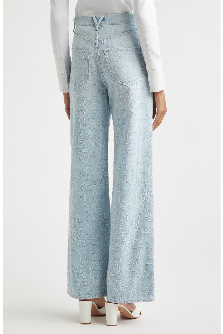 Taylor Embroidered High Waist Wide Leg Jeans, Alternate, color, SUN SPARK