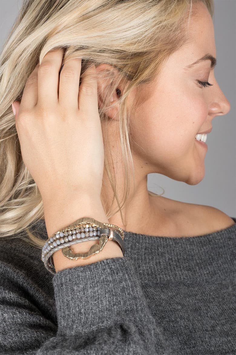 Earthly Flow Multistrand Bracelet, Alternate, color, DARK GREY