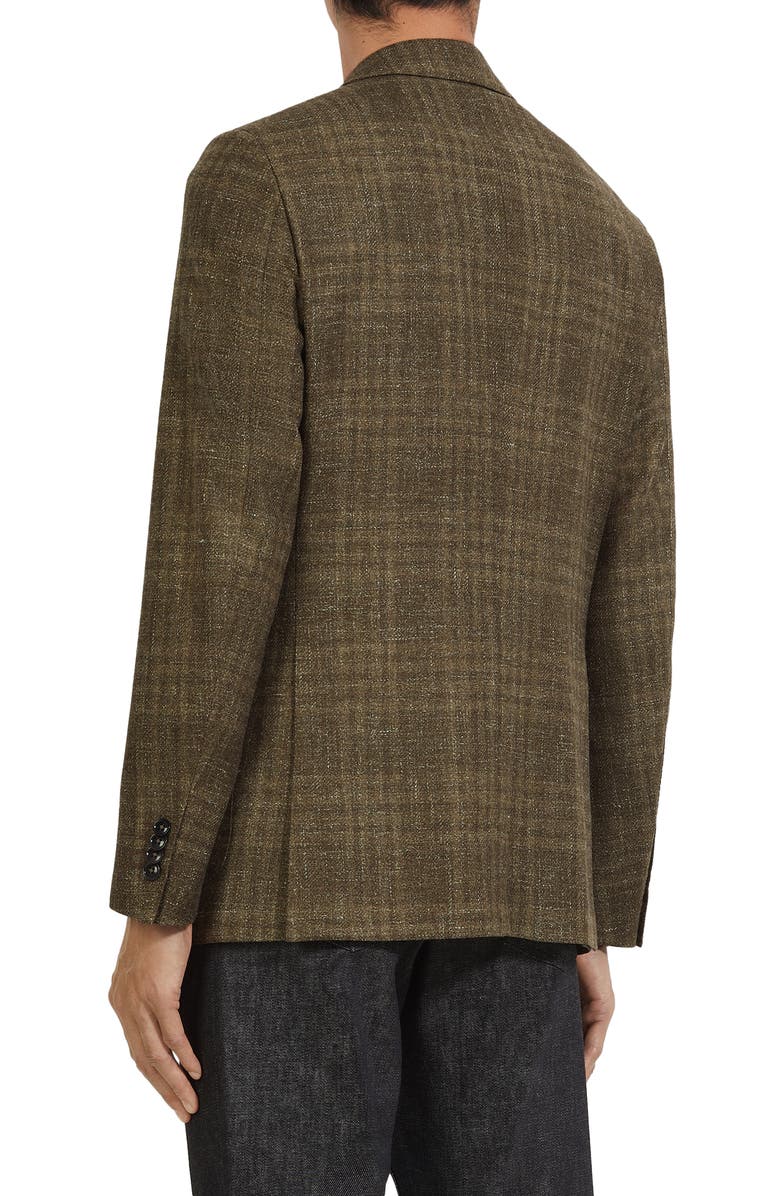 ZEGNA Crossover Plaid Wool Blend Sport Coat, Alternate, color, Fango