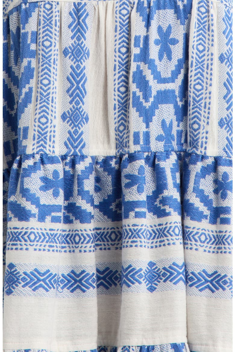 Embroidered Tiered Cotton Cover-Up Sundress, Alternate, color, NATURAL BLUE