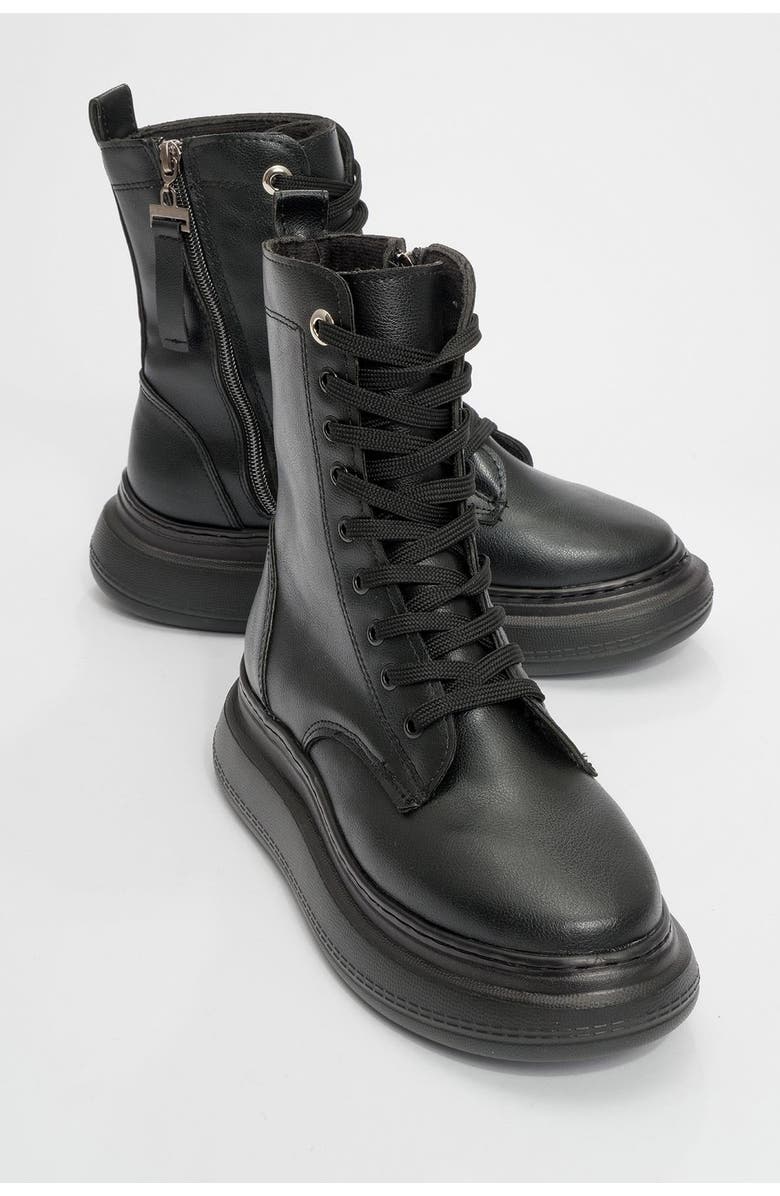 Forever & Always Shoes Nicolas Leather Combat Boot, Alternate, color,