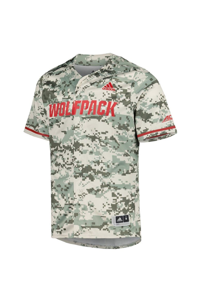 Men's adidas Camo NC State Wolfpack Replica Baseball Jersey, Alternate, color, Camo