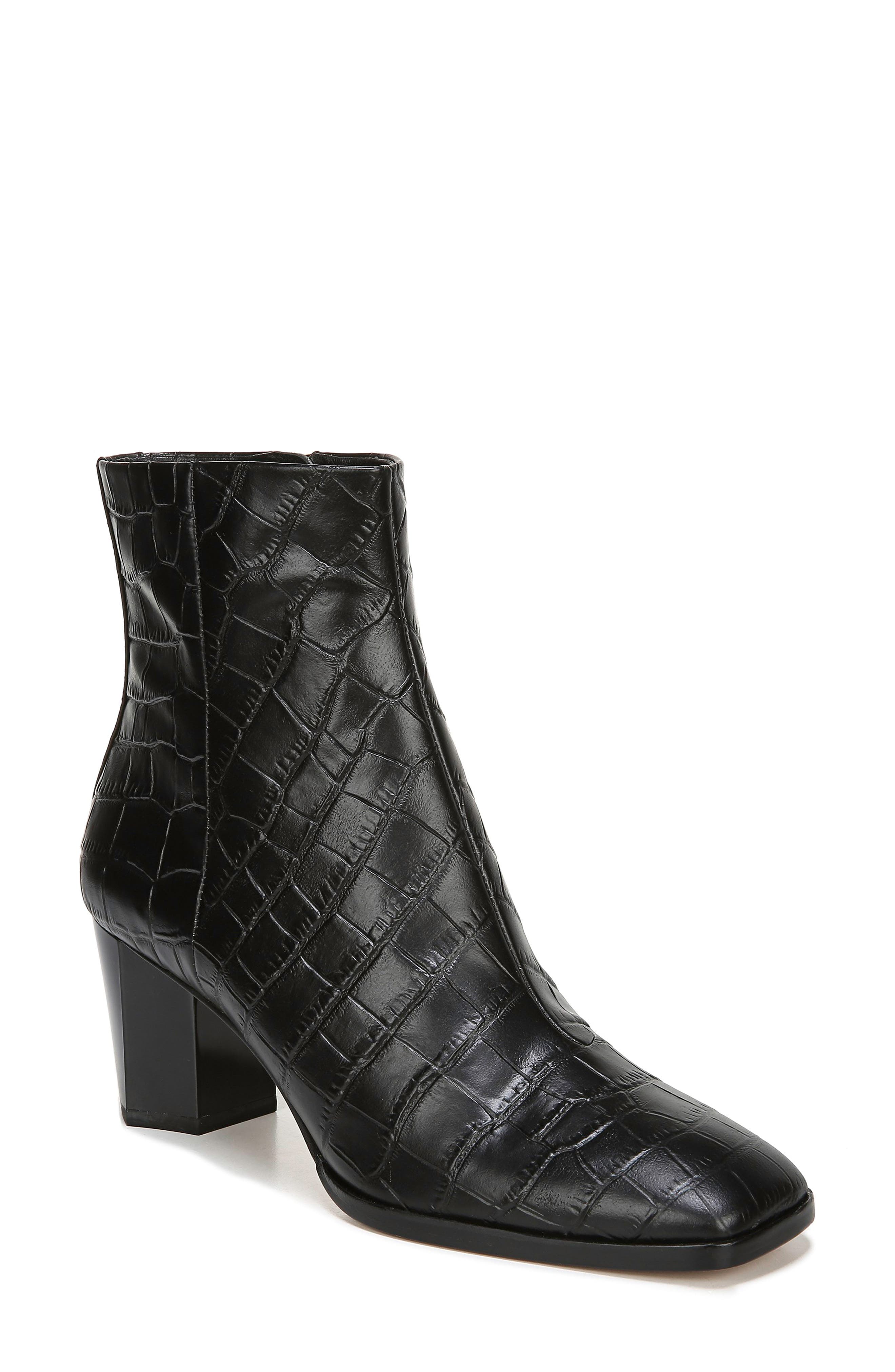 Diane von Furstenberg Thelma Croc Embossed Bootie, Main, color, 