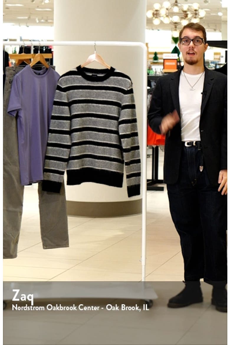 Stripe Mohair & Wool Blend Crewneck Sweater video
