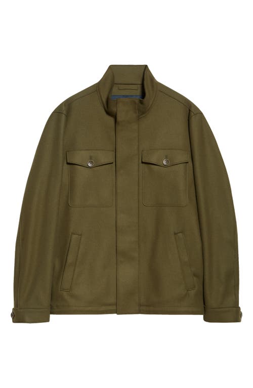 Herno Virgin Wool Blend Shirt Jacket In Green