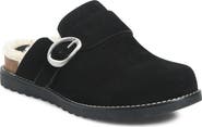 Söfft Angela Leather Clog with Genuine Shearling Trim