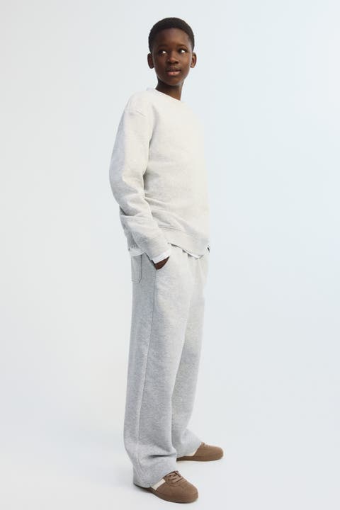 Wide-leg Brushed-inside Joggers