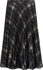 MANGO Check Pleated Midi Skirt