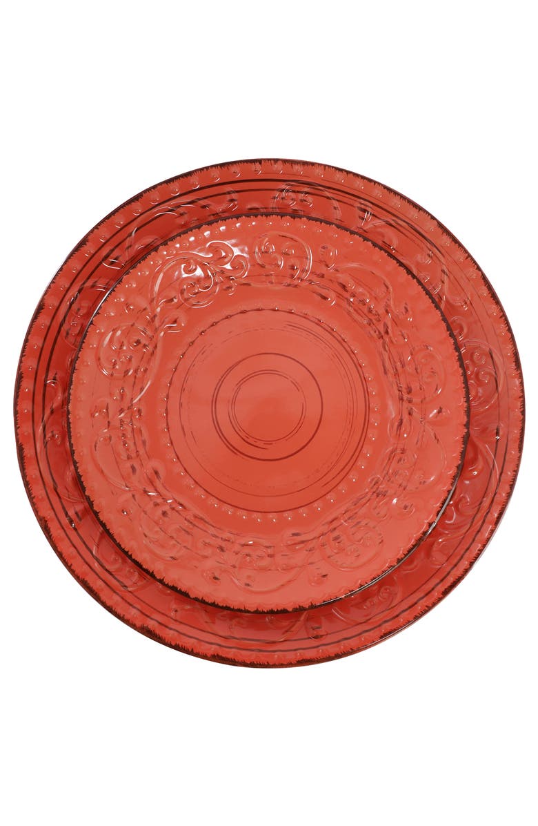 Elama Malibu Jasper 16-Piece Stoneware Dinnerware Set, Alternate, color, Orange