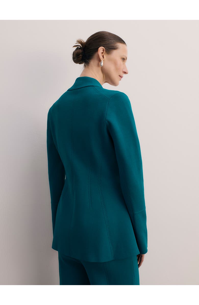 The Fold Somerton Sculpt Knit Blazer, Alternate, color, Blue