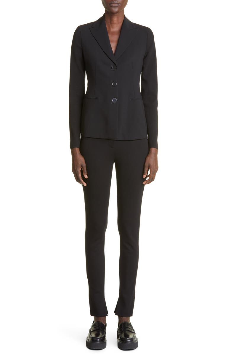 Akris Ludlow Knit Sleeve Wool Blend Blazer, Alternate, color, 