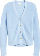 Caslon® Shaker Stitch V-Neck Pima Cotton Cardigan