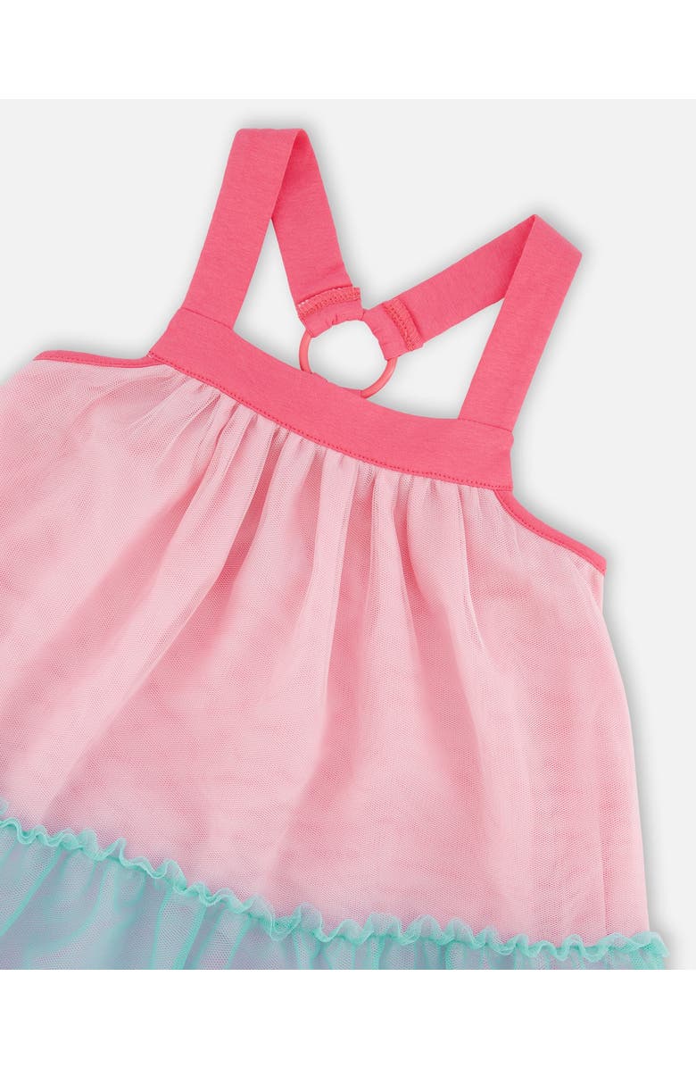 Deux par Deux Sleeveless A-line Mesh Dress, Alternate, color, Pink And Blue