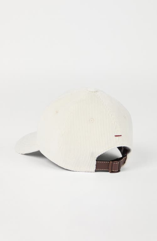 Brunello Cucinelli Cotton-blend Corduroy Cap In Yellow