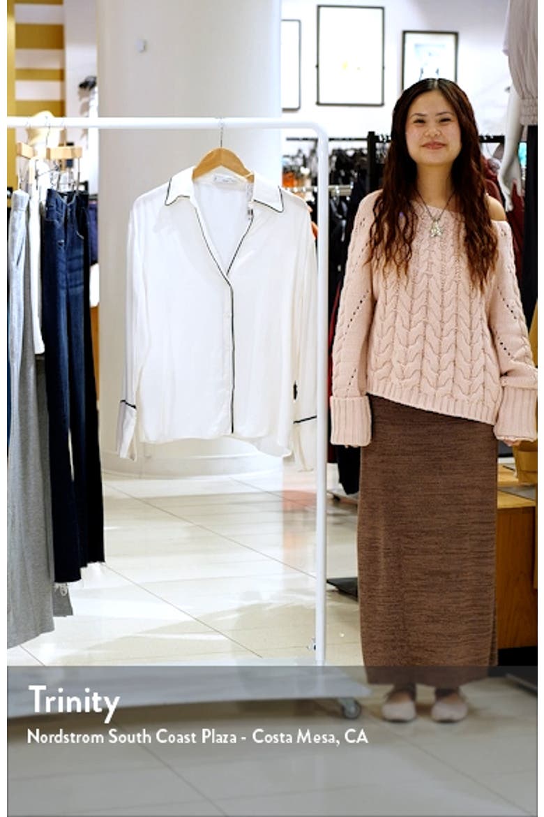 Piped Chiffon Button-Up Shirt video