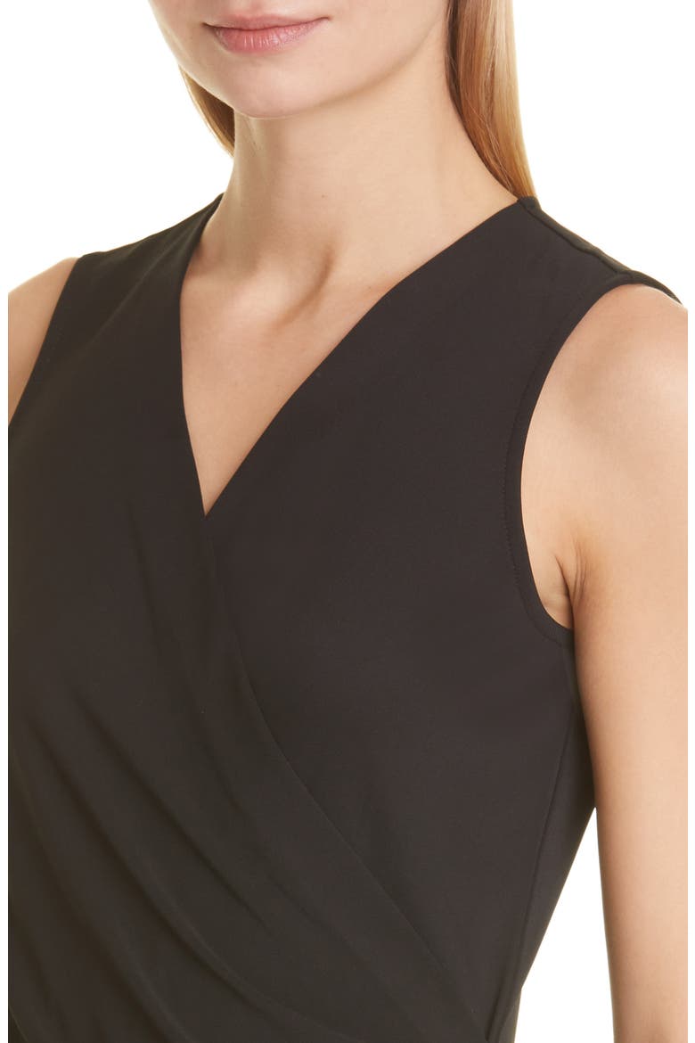 Crepe Sleeveless Wrap Top, Alternate, color, BLACK