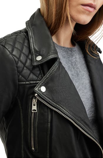 AllSaints Cargo Leather Biker Jacket | Nordstrom