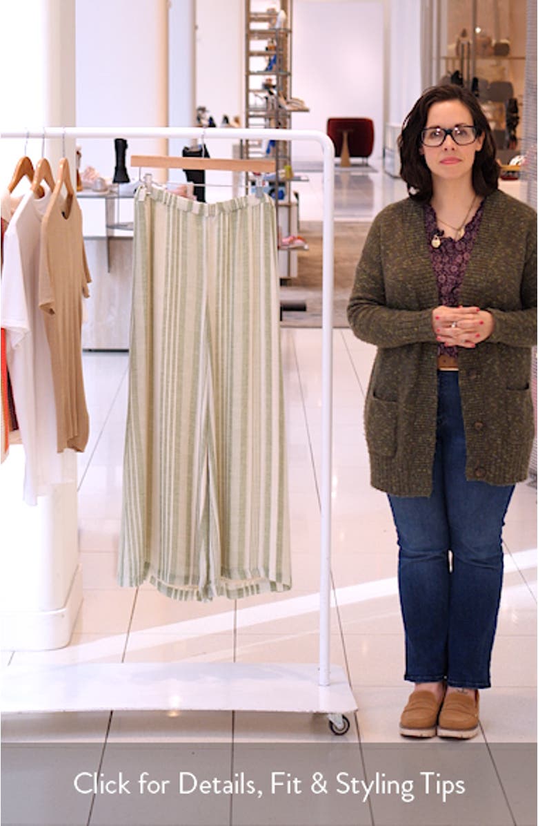 Variegated Stripe Crop Wide Leg Pants, sales video thumbnail