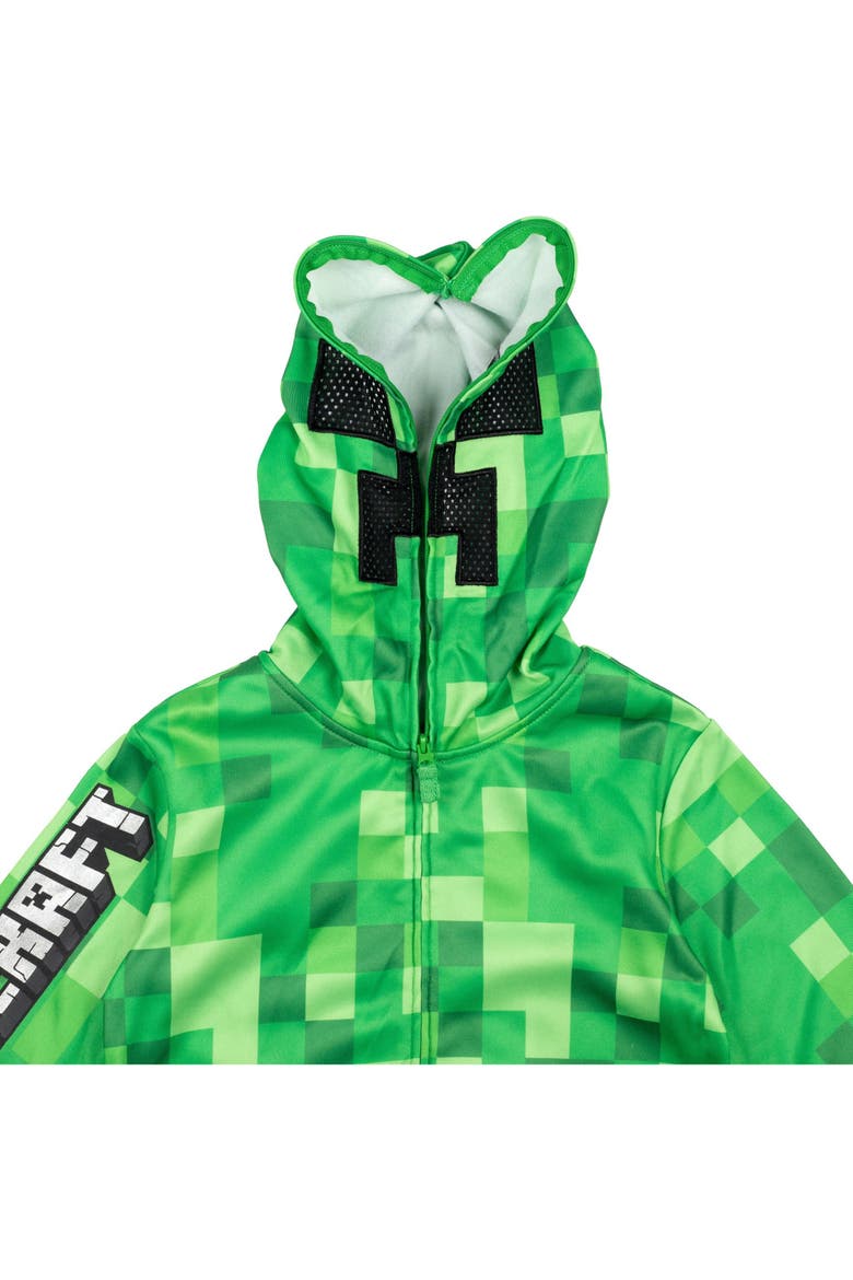 Fleece Zip-up Hoodie (toddler, Little Kid & Big Kid), Alternate, color, Creeper Mask Green