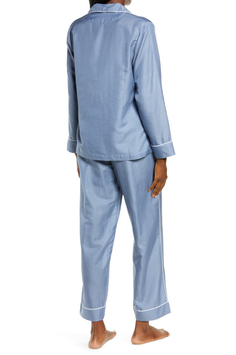 Mia Cotton & Silk Pajamas, Alternate, color, INDIGO