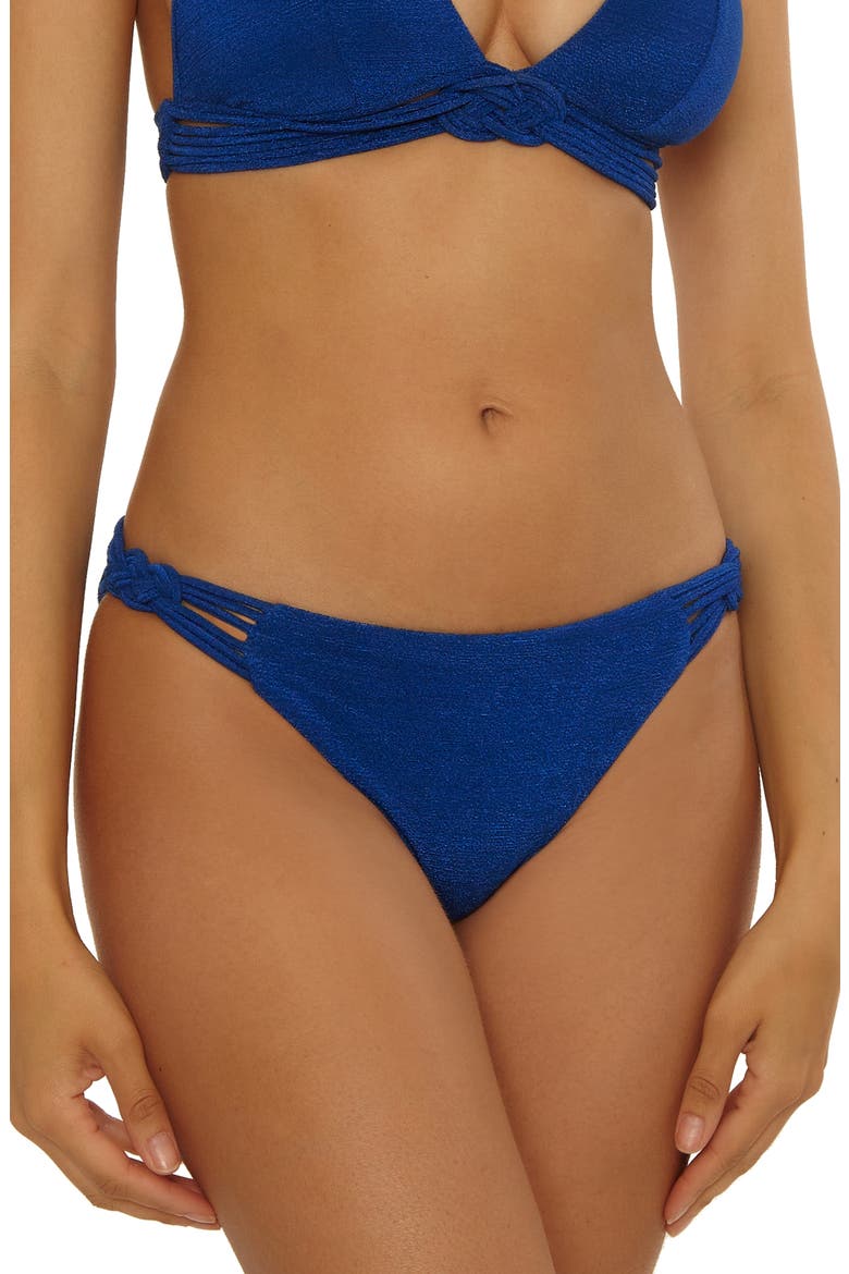 Crete Crepe Hipster Bikini Bottoms, Alternate, color, INDIGO