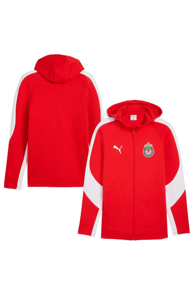 PUMA Men's Puma Red Chivas Evostripe Raglan Full-Zip Hooded Jacket, Main, color, Red