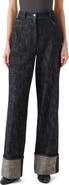 Akris punto Cooper High Waist Cuffed Wide Leg Jeans