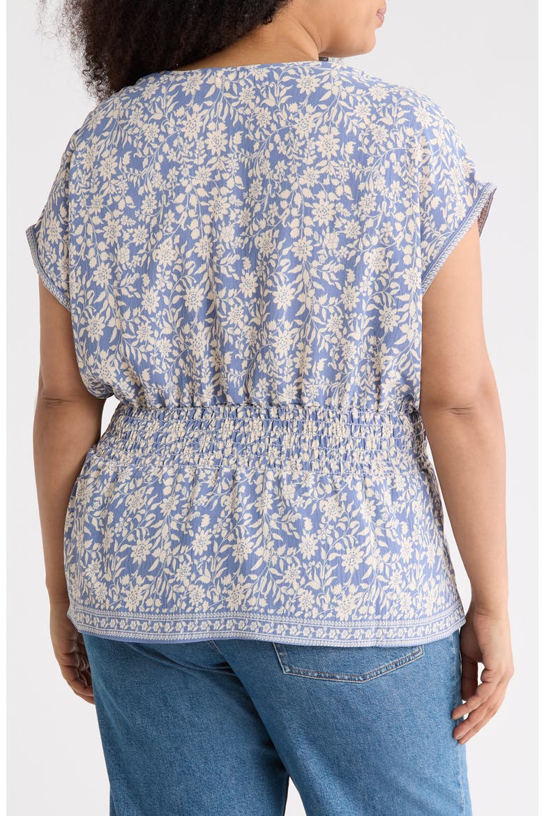 Short Sleeve Peplum Top, Alternate, color, SKY SUMMER SILHOUETTE